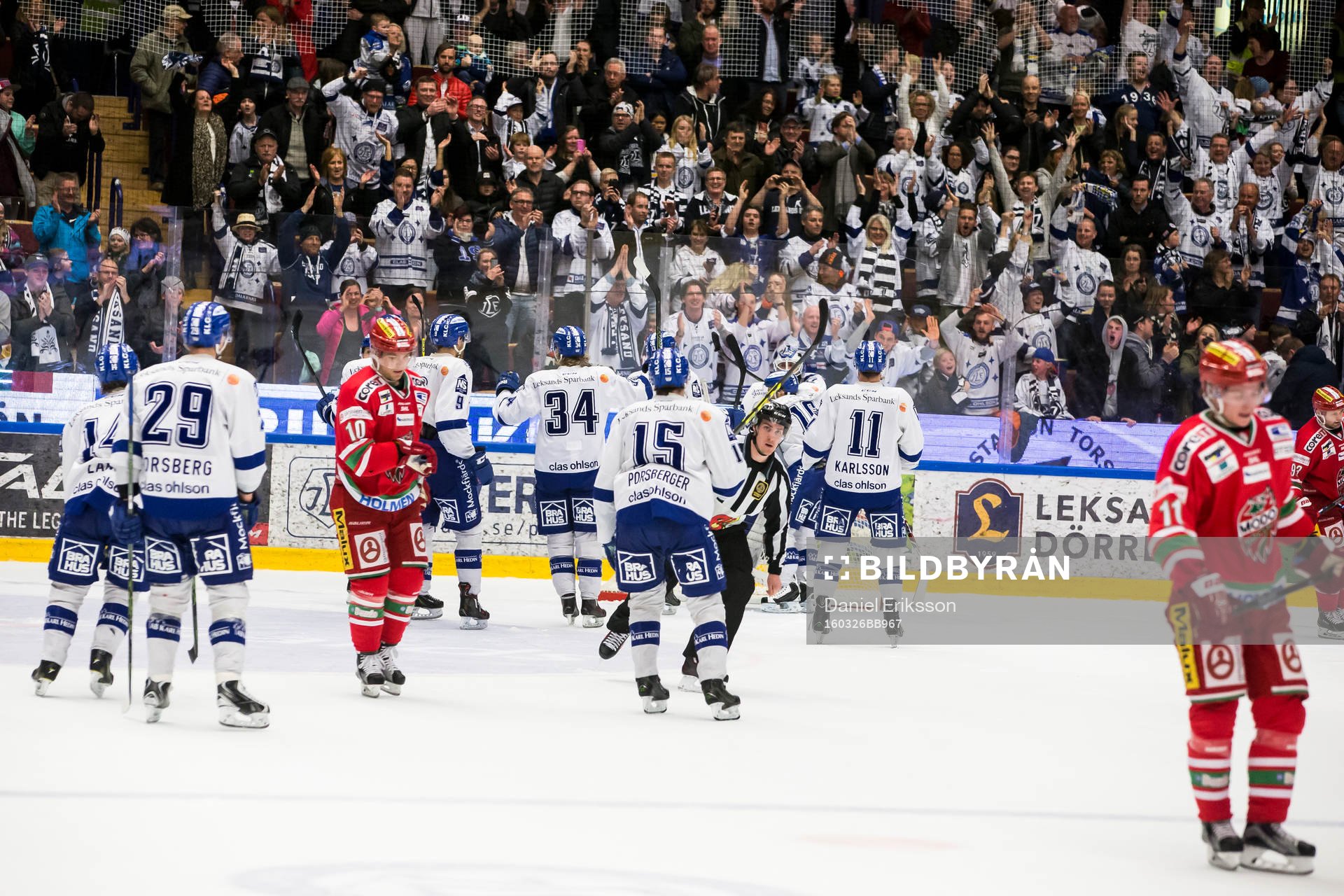 Leksands spelarna jublar