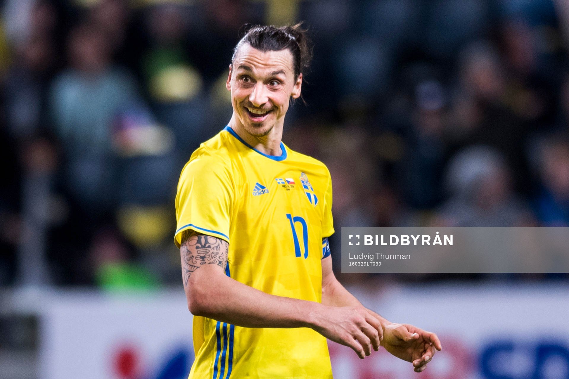 Sveriges Zlatan Ibrahimovic under fotbollsmatchen mellan Sverige och Tjeckien den 29 mars i Stockholm.