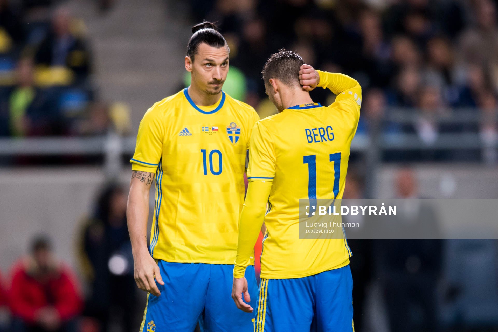 Sveriges Zlatan Ibrahimovic och Marcus Berg