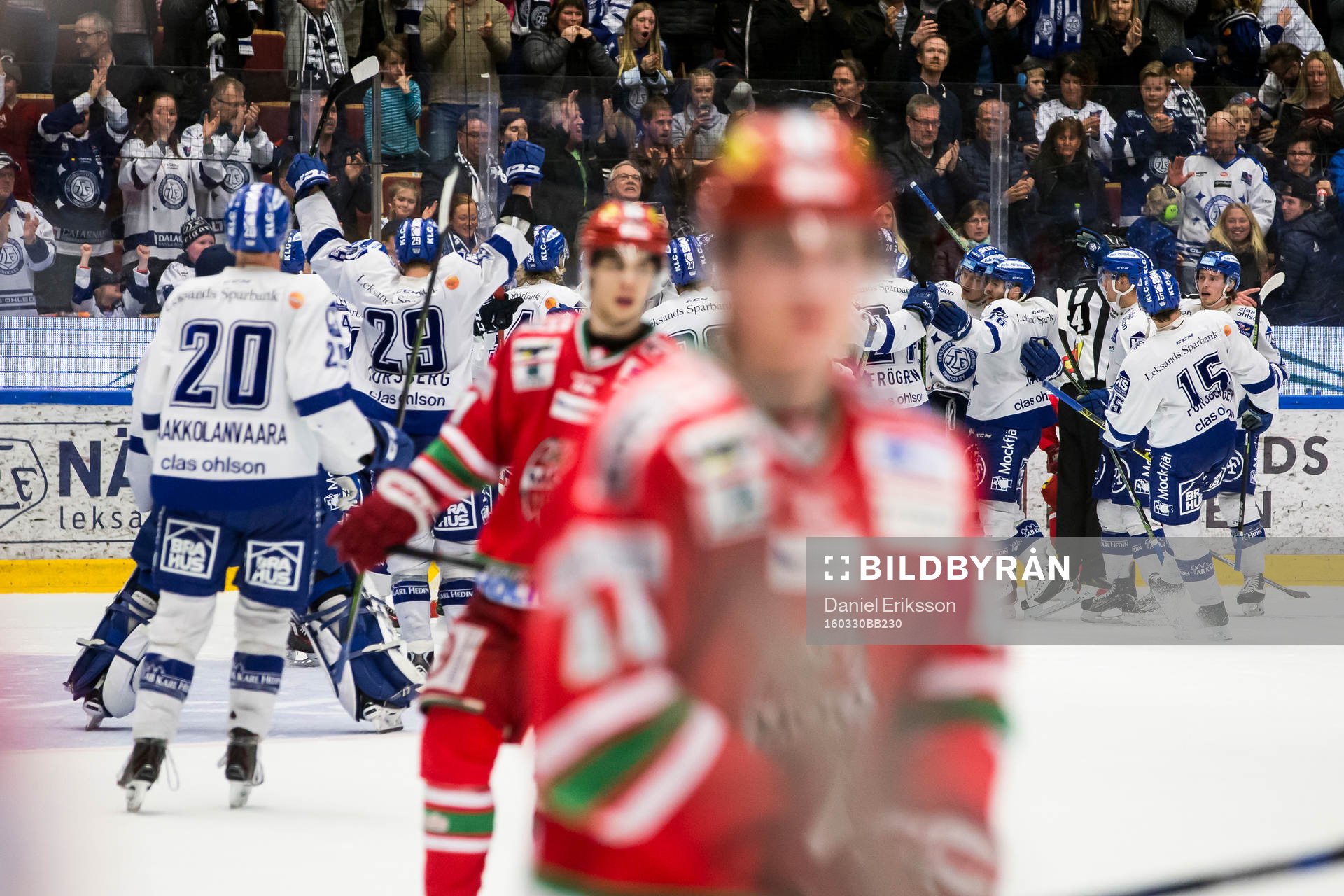 Leksands spelarna jublar