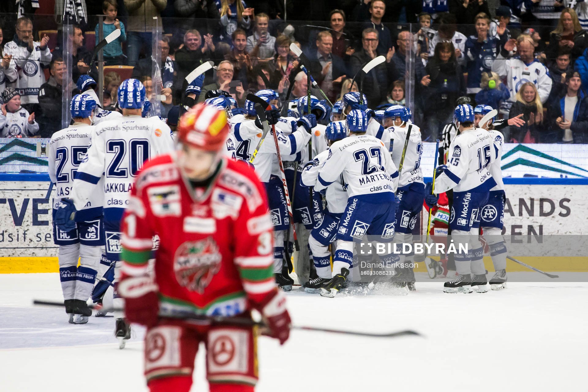 Leksands spelarna jublar