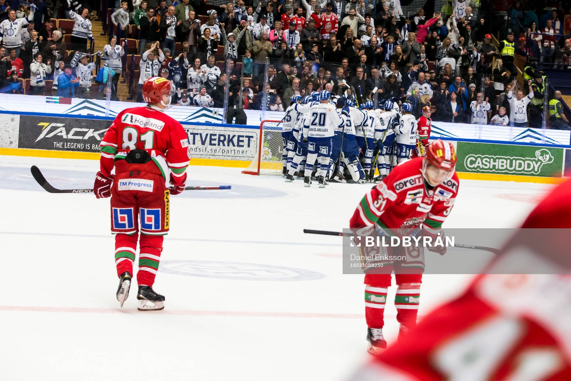 Leksands spelarna jublar Modos Ilari Filppula Gustav