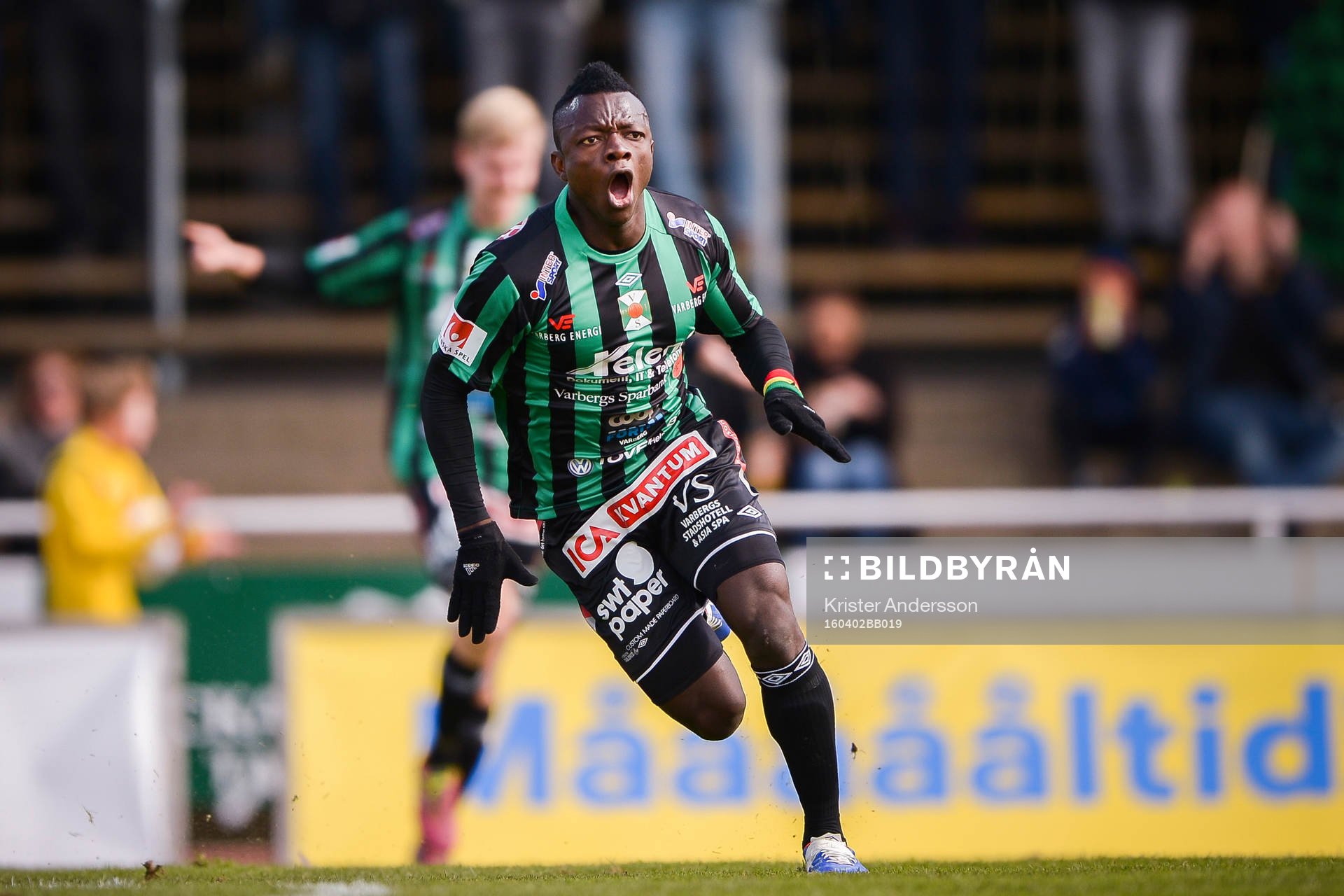Varbergs Thomas Boakye jublar