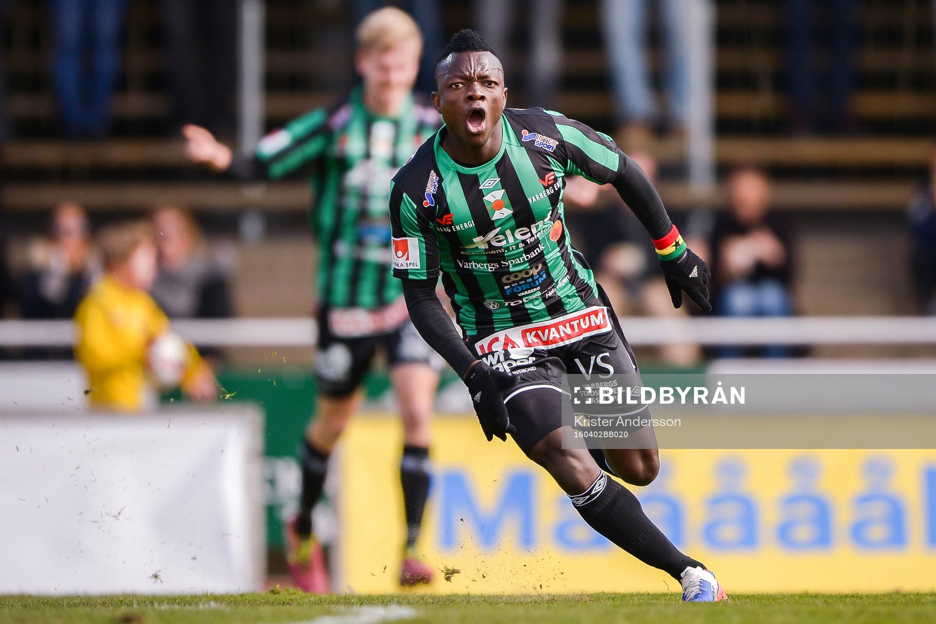 Varbergs Thomas Boakye jublar
