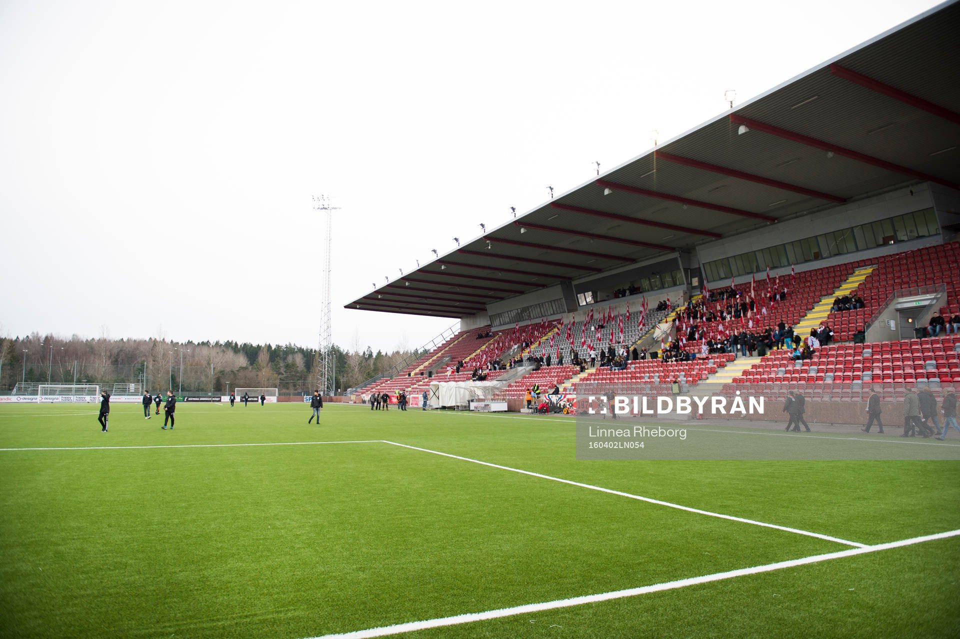 Interiör av Södertäljes Fotbollsarena