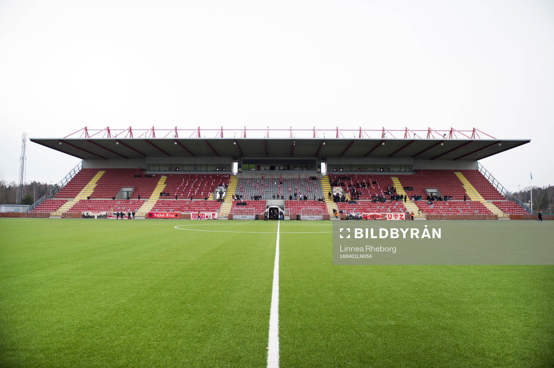 Interiör av Södertälje Fotbollsarena