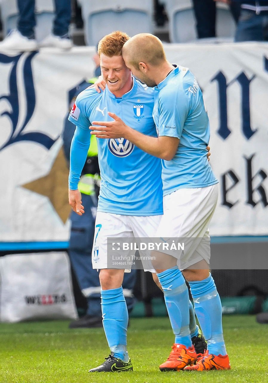Malmö FFs Anders Christiansen och Anton Tinnerholm jublar
