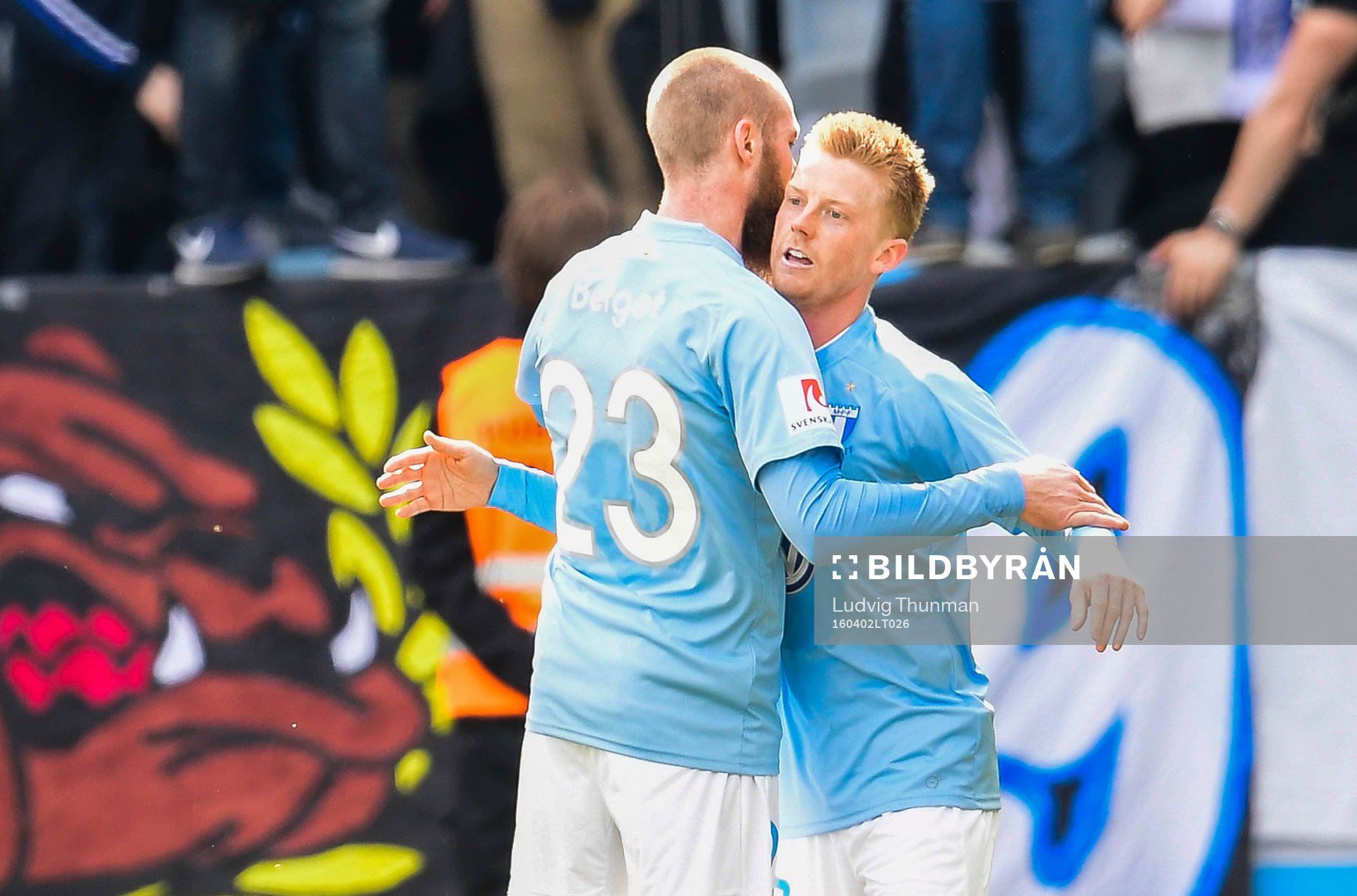 Malmö FFs Jo Inge Berget  och Anders Christiansen jublar