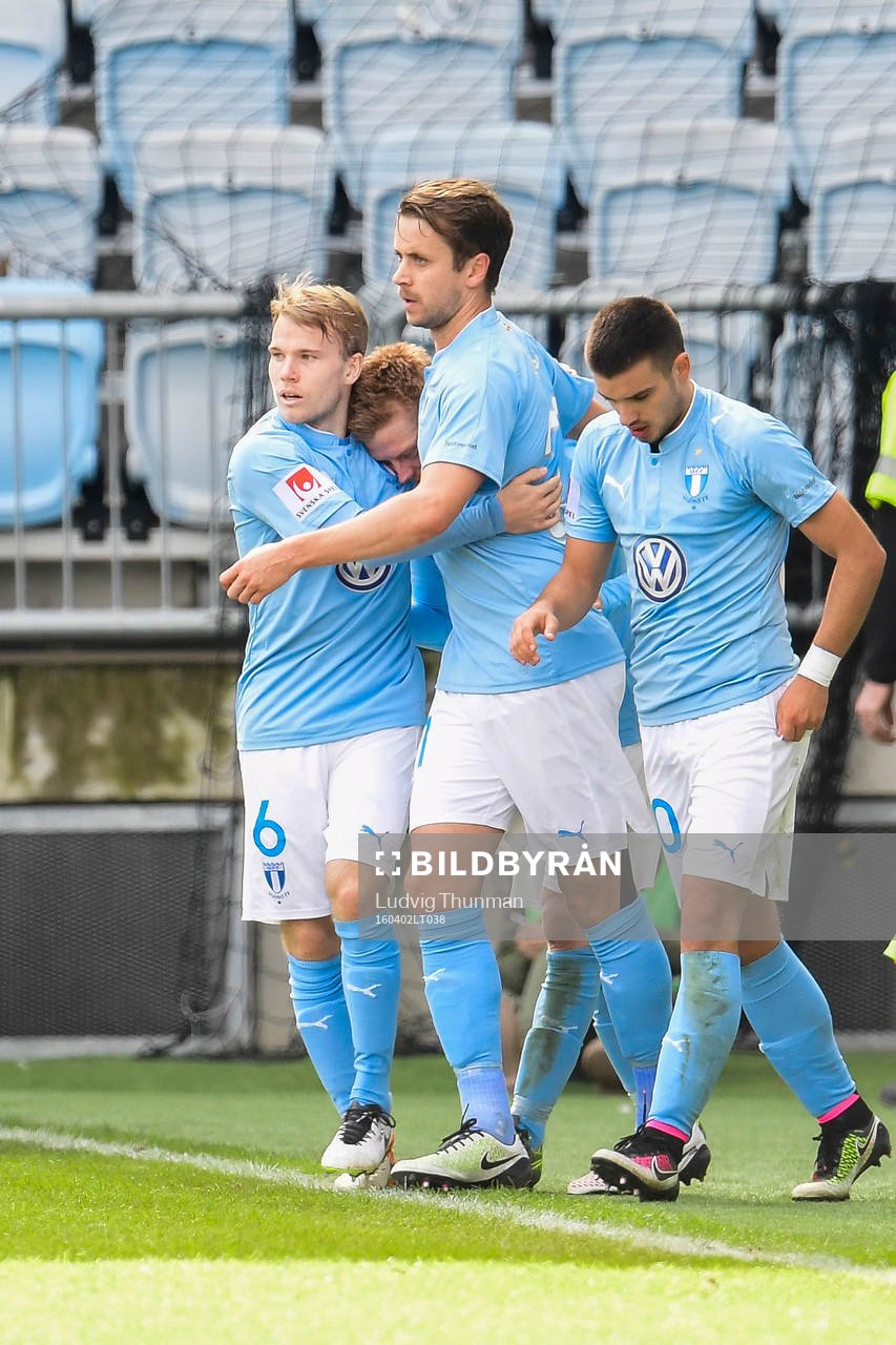 Malmö FFs Oscar Lewicki oc Anders Christiansen jublar