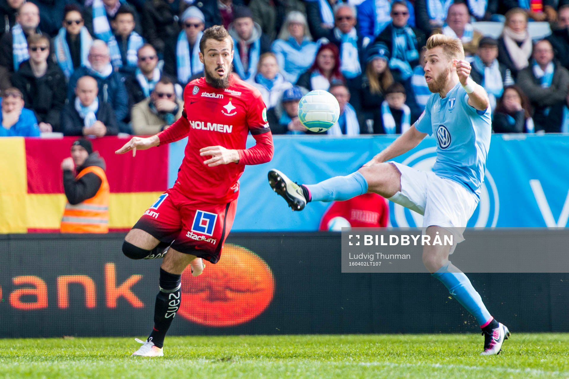 Norrköpings Emir Kujovic och Malmö FFs Rasmus Bengtsson