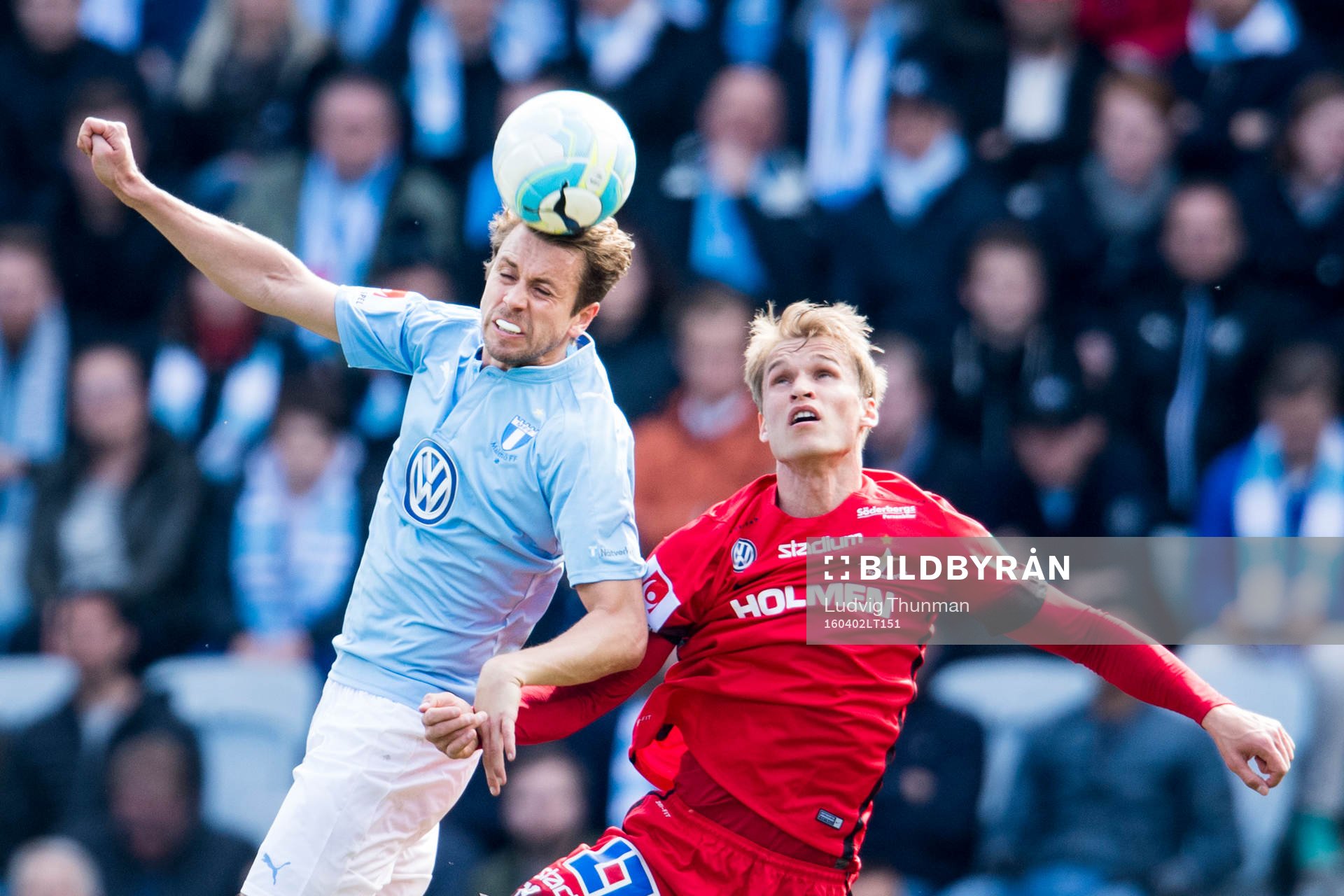 Malmö FFs Kari Arnason och Norrköpings Sebastian Andersson