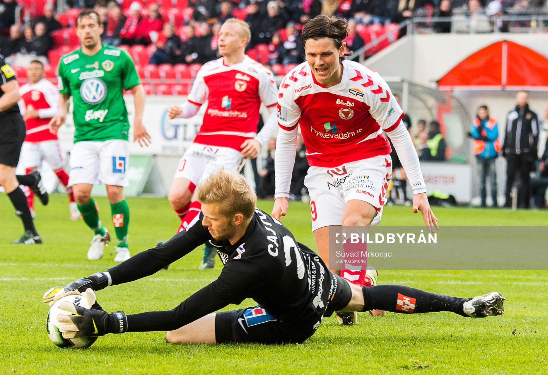Jönköpings målvakt Anton Cajtoft och Kalmars Marcus