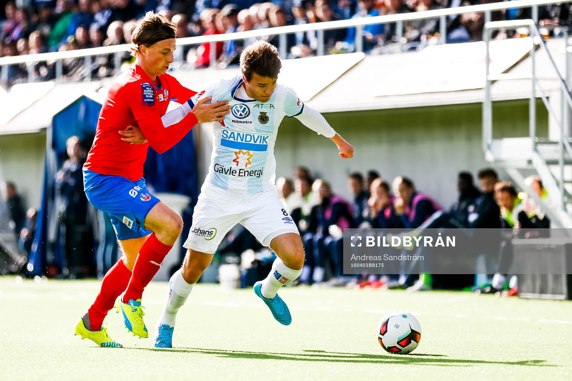 Helsingborgs Carl Johansson och Gefles Simon Skrabb