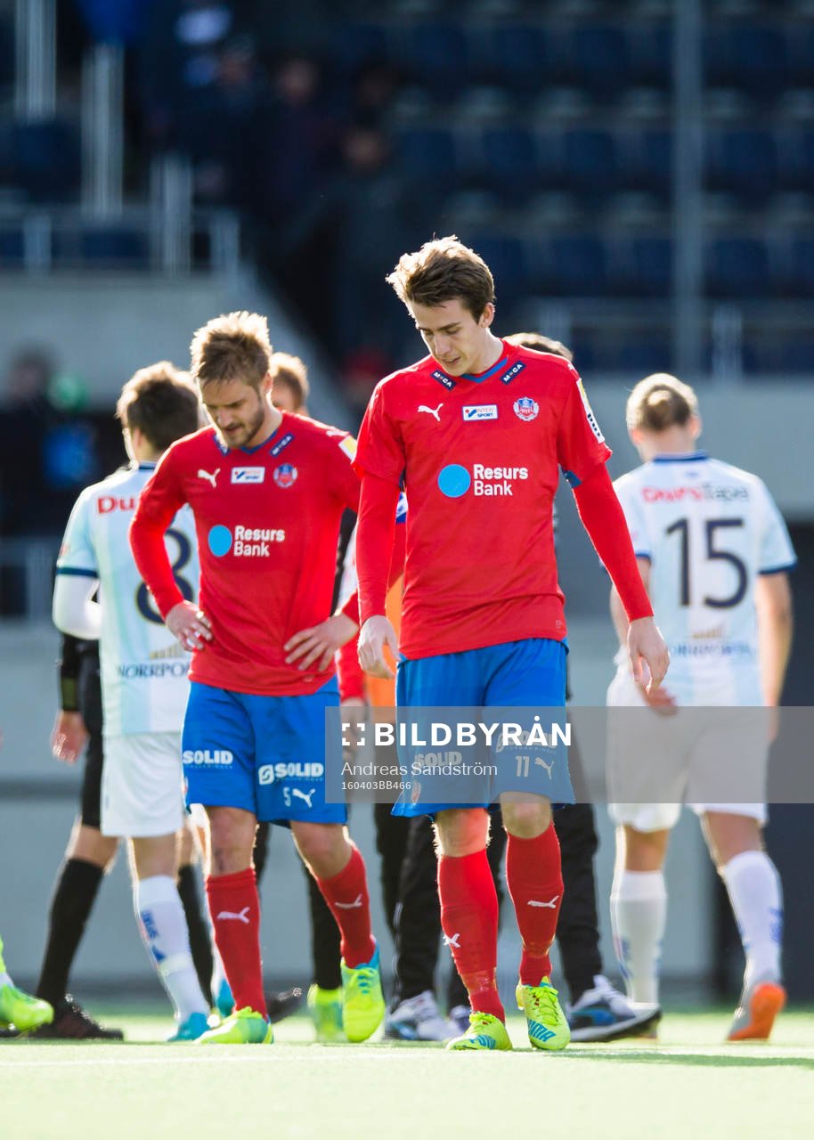 Helsingborgs Adam Eriksson (h) och Johan Mårtensson (v)