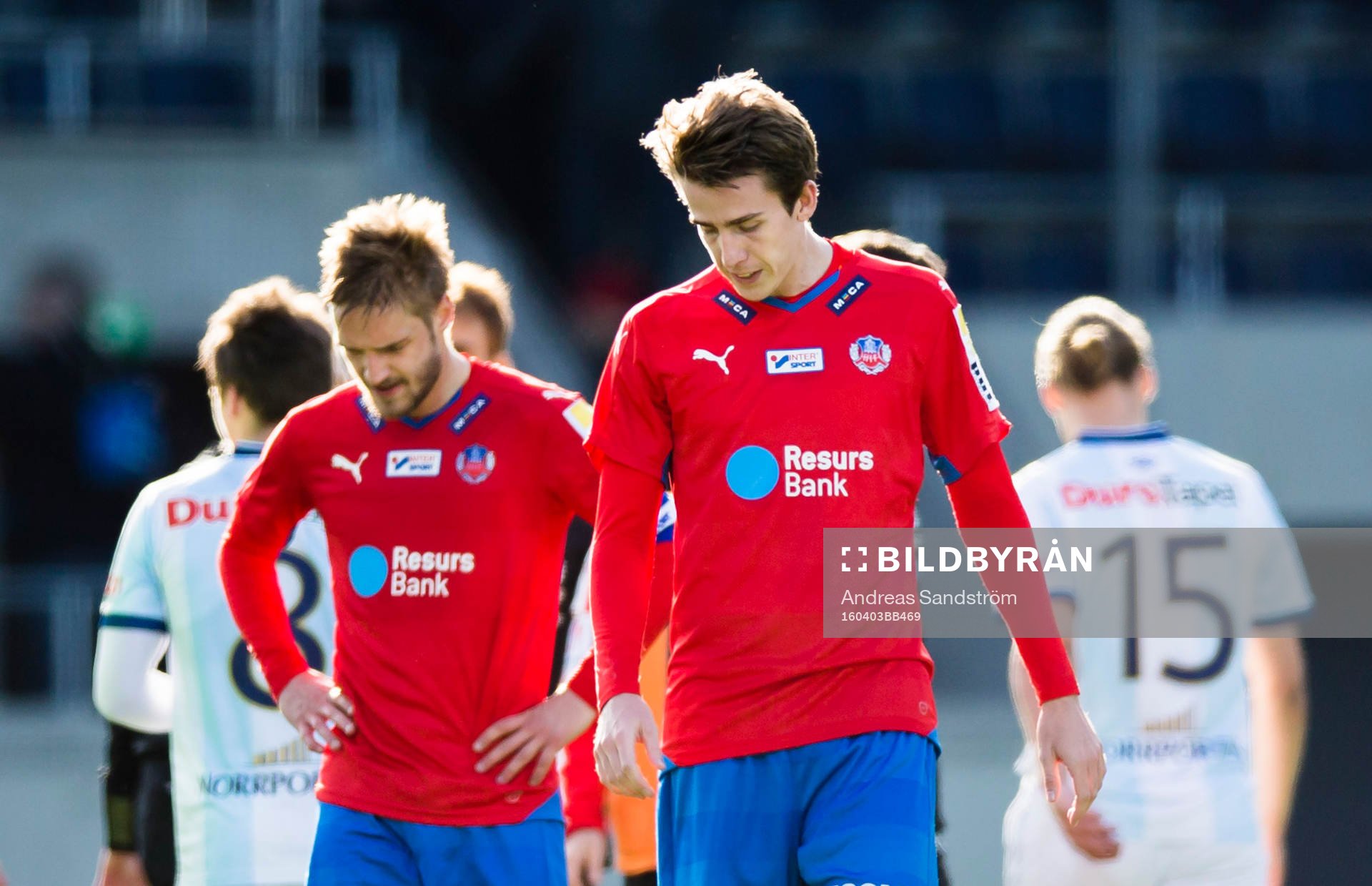 Helsingborgs Adam Eriksson (h) och Johan Mårtensson (v)