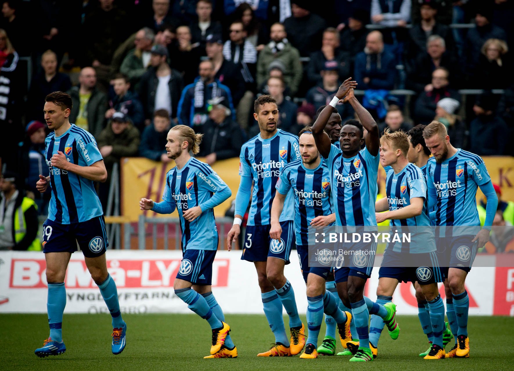 Djurgårdens Sam Johnson gör 0-1 och jublar
