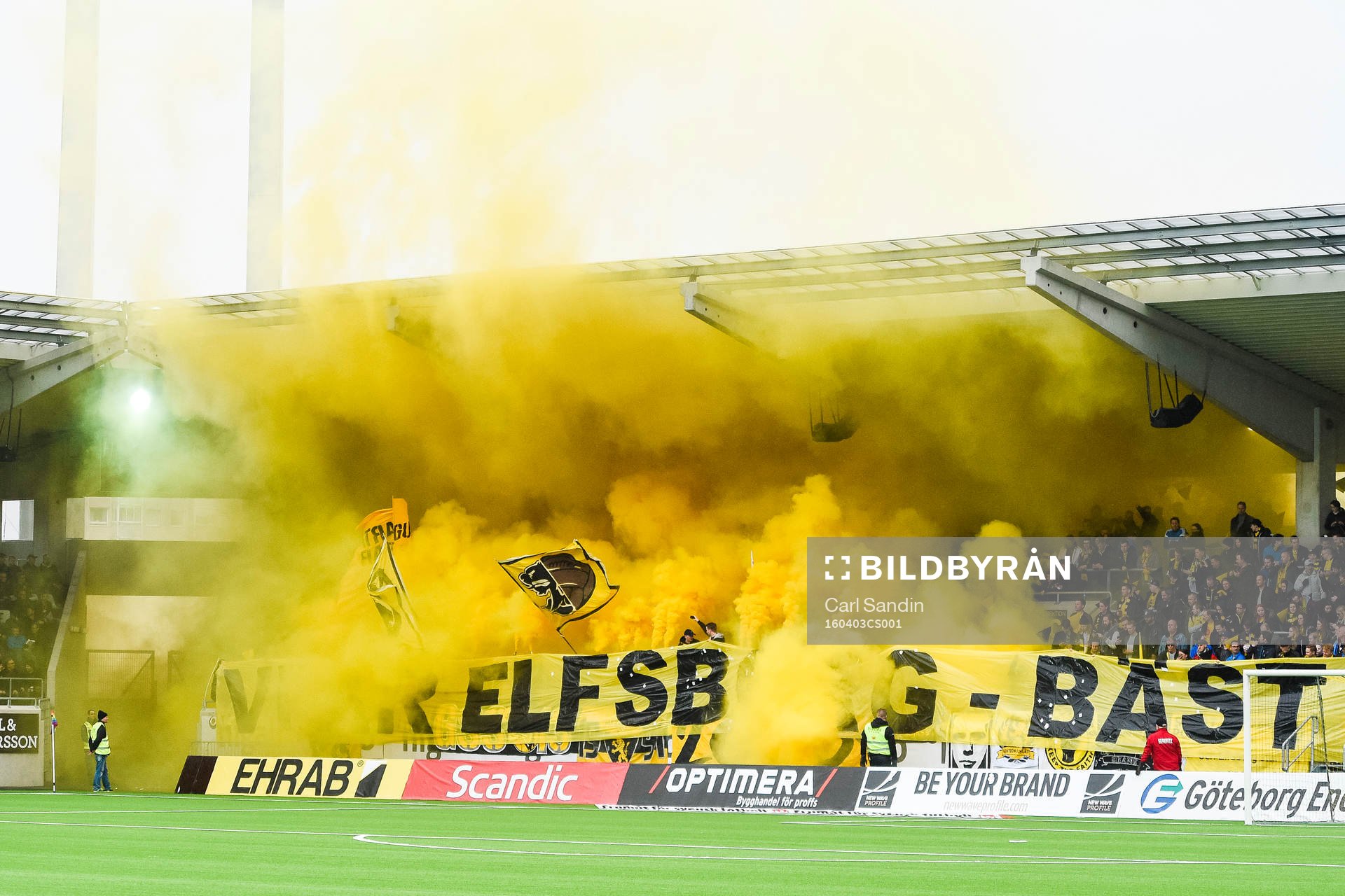 Elfsborgs supportrar före fotbollsmatchen i Allsvenskan