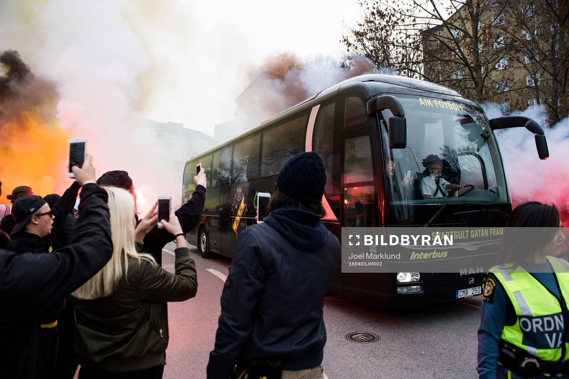 s spelarbuss före  fotbollsmatchen i Allsvenskan mellan