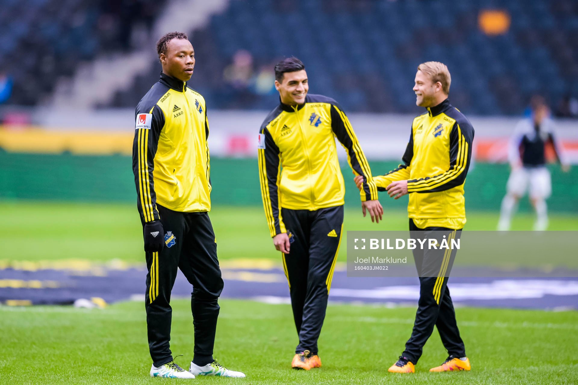 AIK:s Carlos Strandberg före fotbollsmatchen i Allsvenskan mellan AIK och GIF Sundsvall den 3 april i Stockholm.