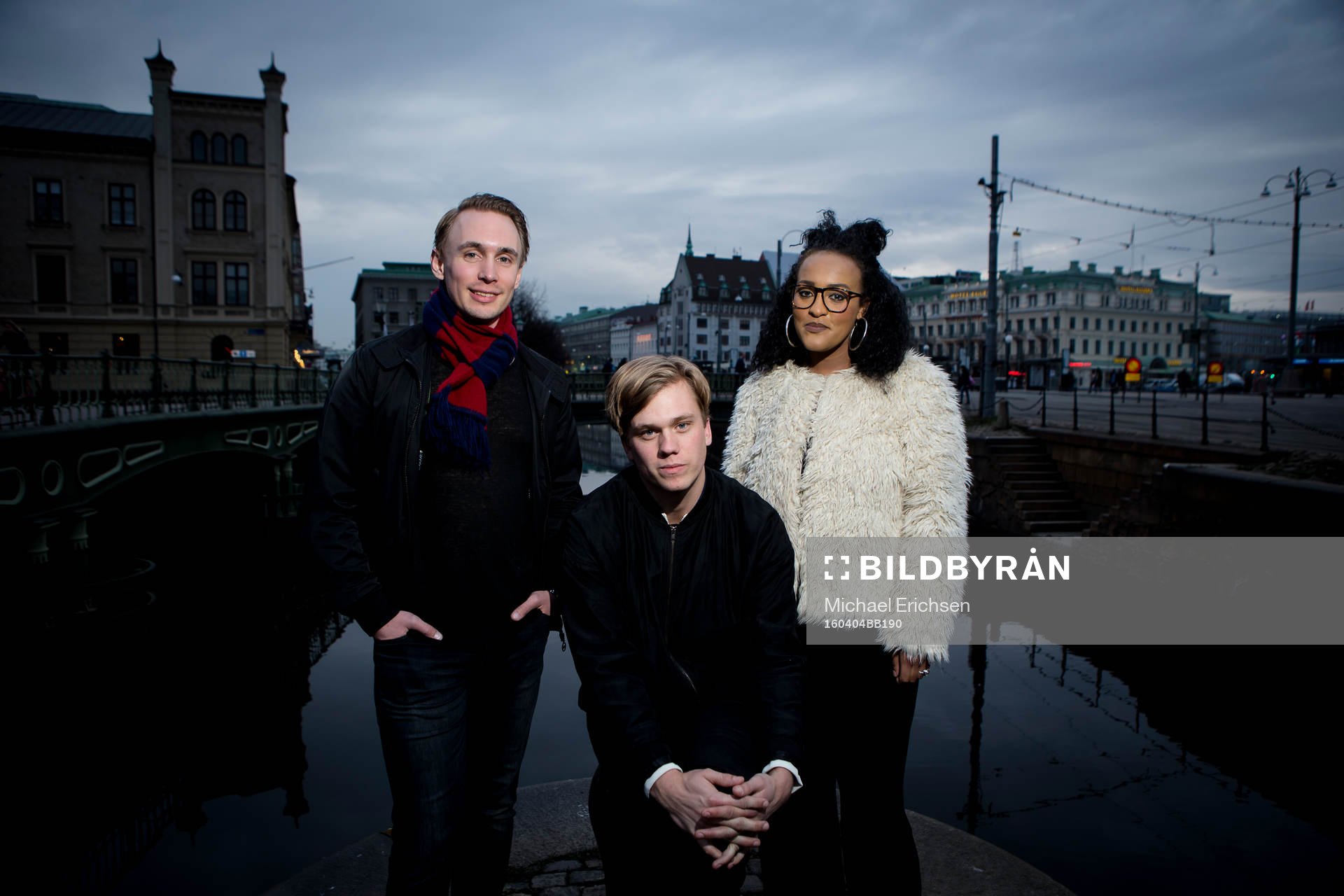 Örgryte supportrarna Oskar Ångermark, Felix Jonsson och