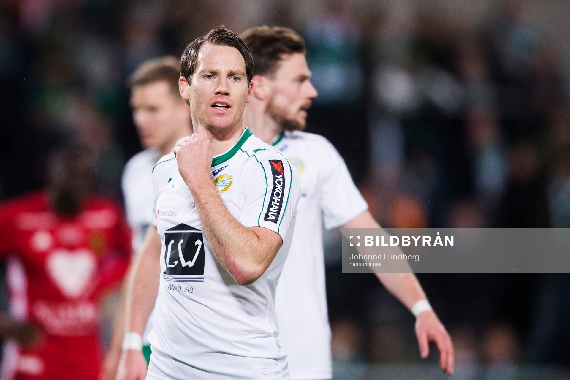 Hammarbys Johan Persson under fotbollsmatchen i Allsvenskan mellan Hammarby och Östersund den 4 april 2016 i Stockholm. 