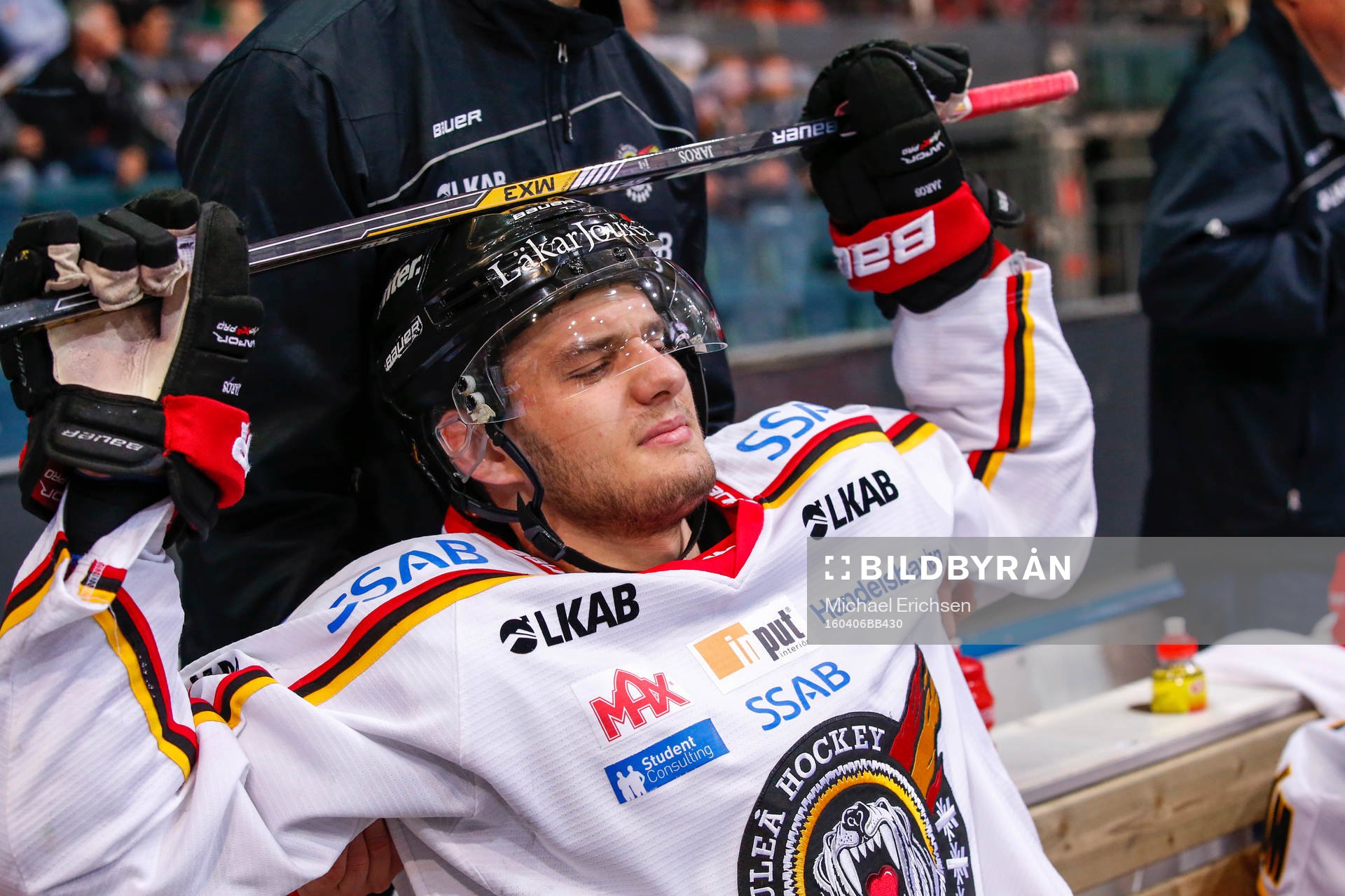Luleås Christian Jaros har ont