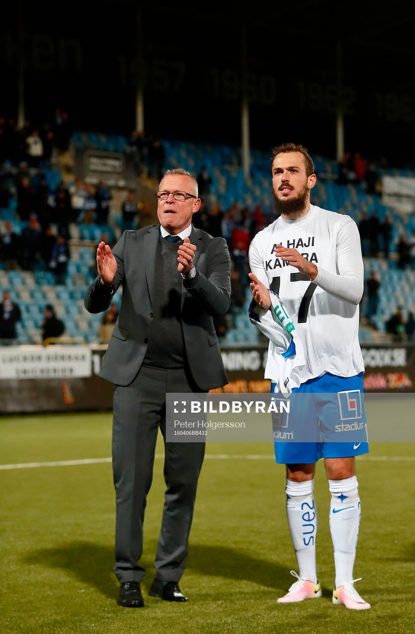Norrköpings tränare Jan Andersson och Emir Kujovic med