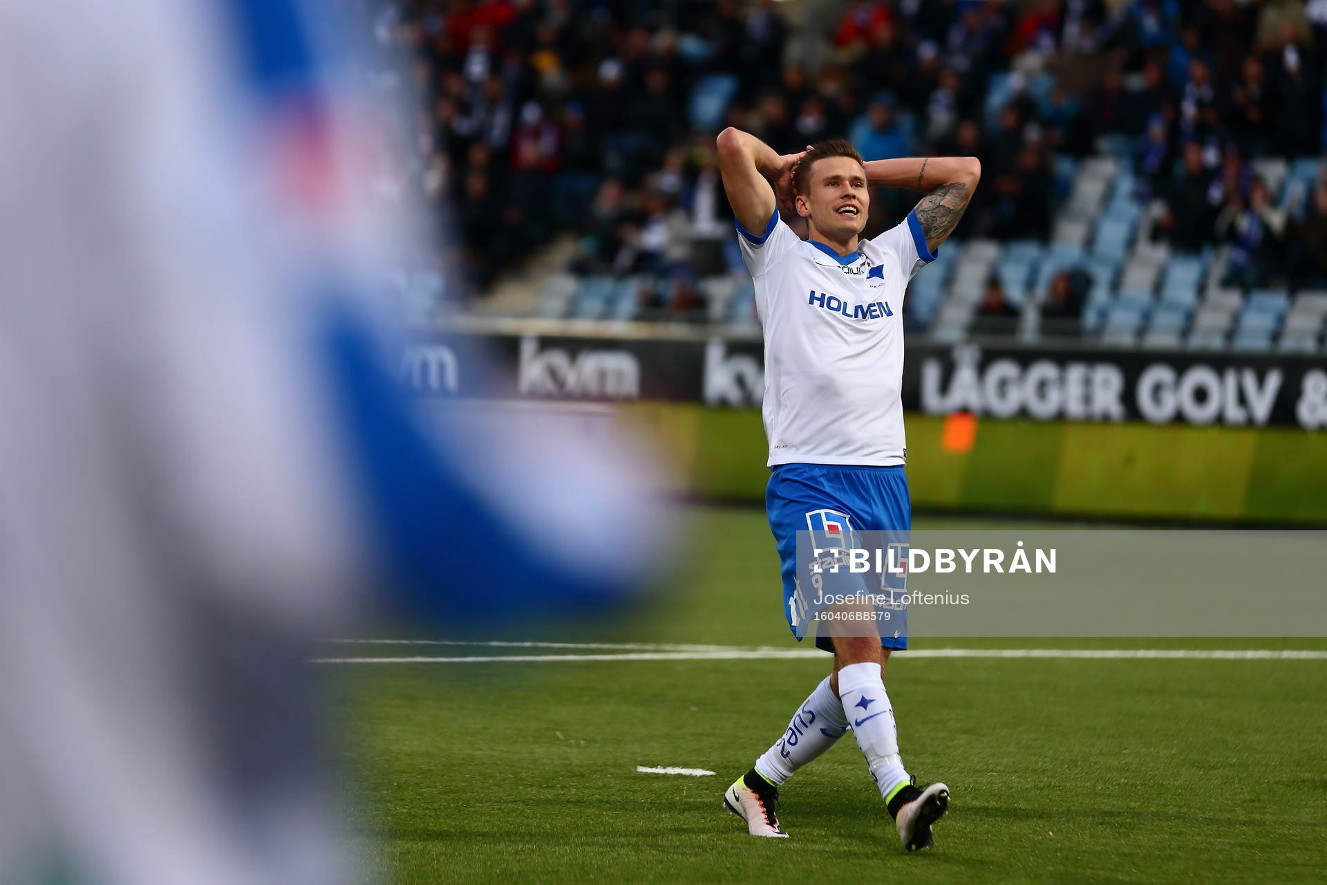 Norrköpings Arnor Ingvi Traustason reagerar