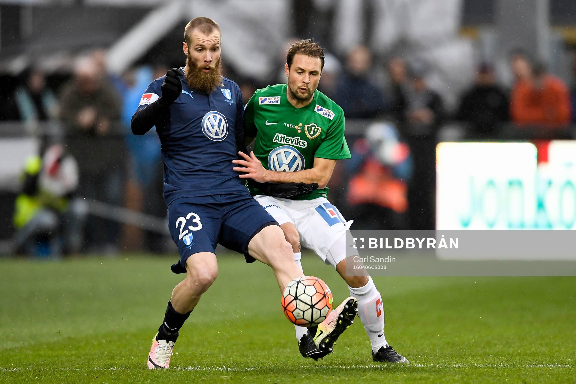Malmö FFs Jo Inge Berget och Jönköpings Tom Siwe