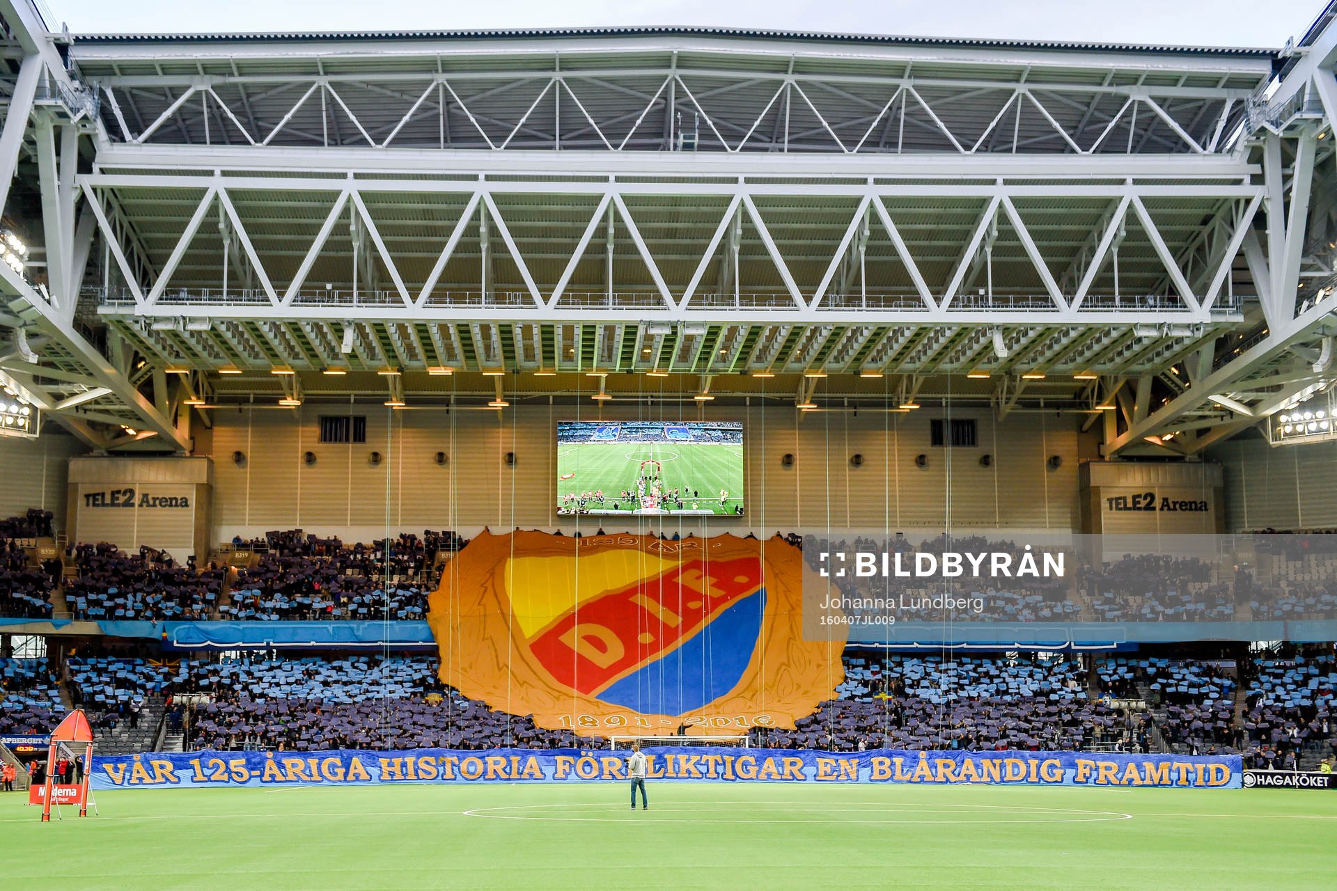 Tifo före  fotbollsmatchen i Allsvenskan mellan