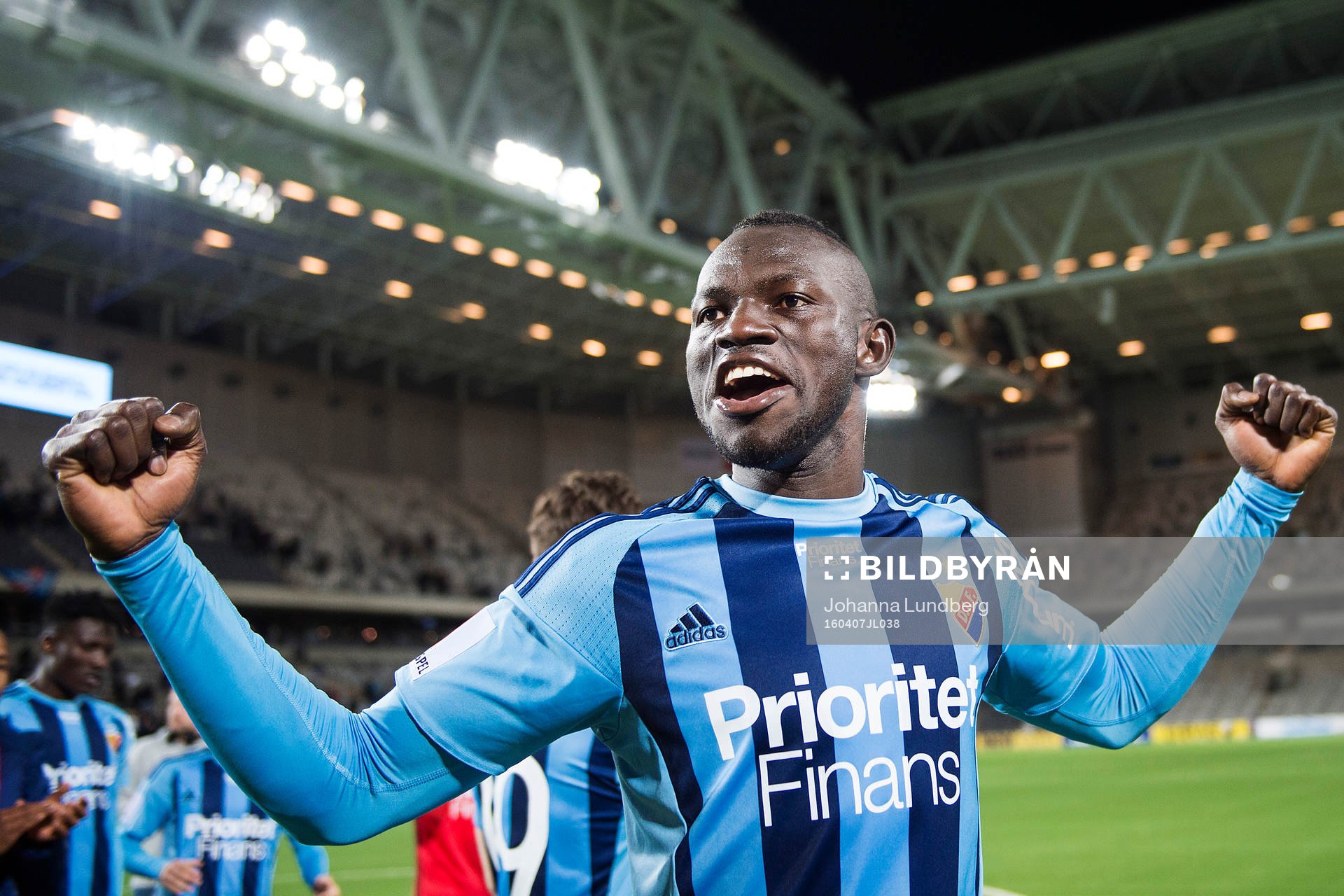 Djurgårdens Omar Colley jublar