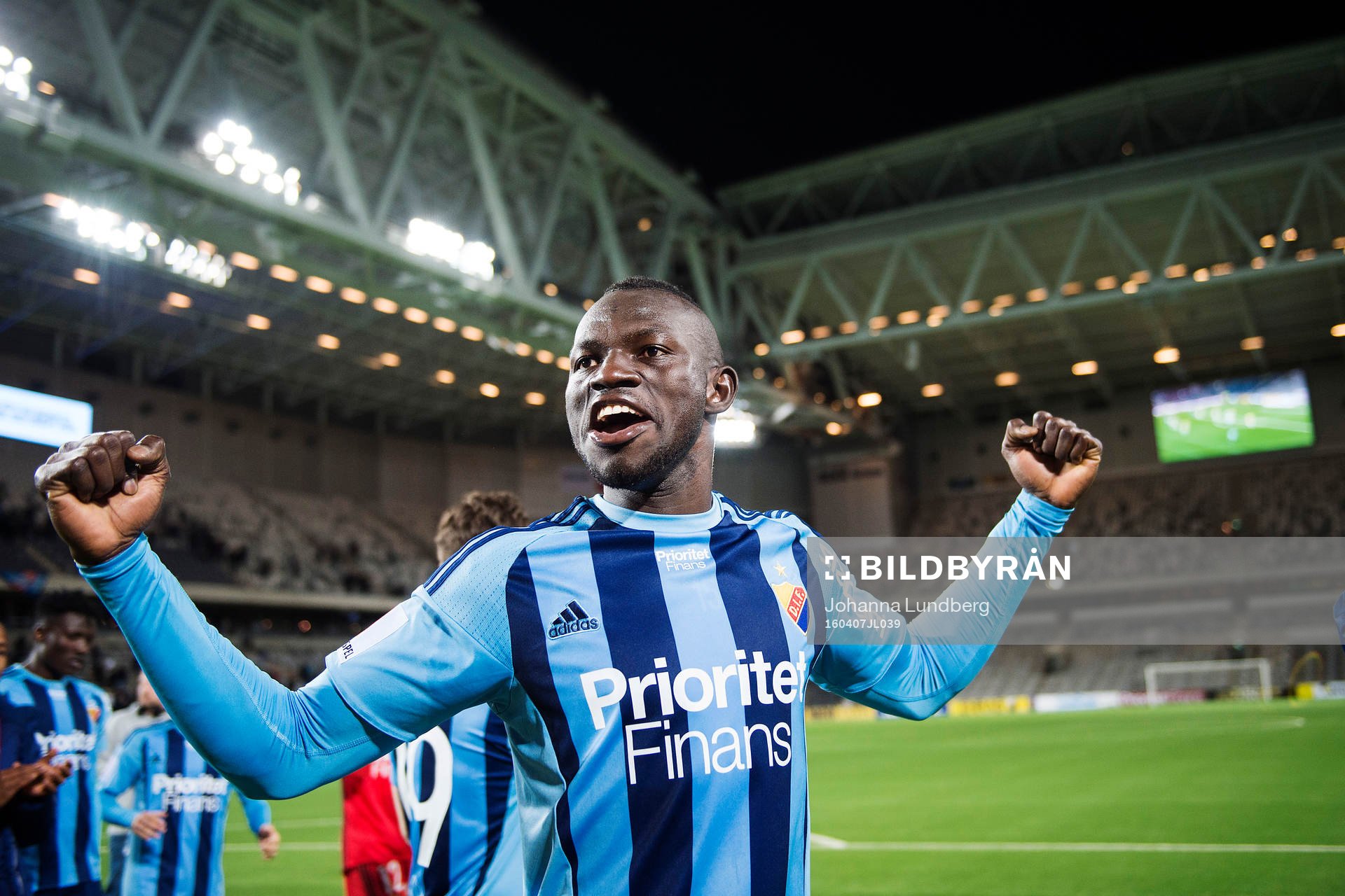 Djurgårdens Omar Colley jublar