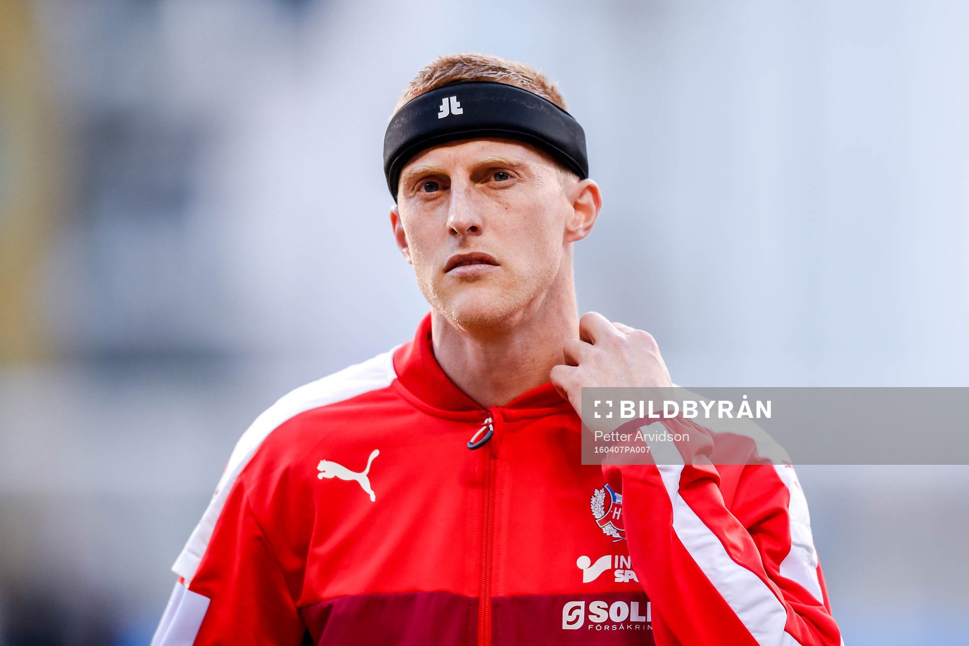 Helsingborgs Peter Larsson före fotbollsmatchen i