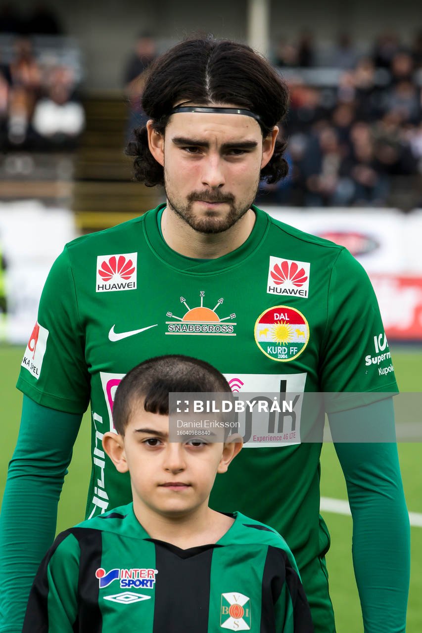 Dalkurds Diego Montiel  i fotbollsmatchen i superettan mellan Dalkurd och Varberg den 9 april 2016 i Borlänge.