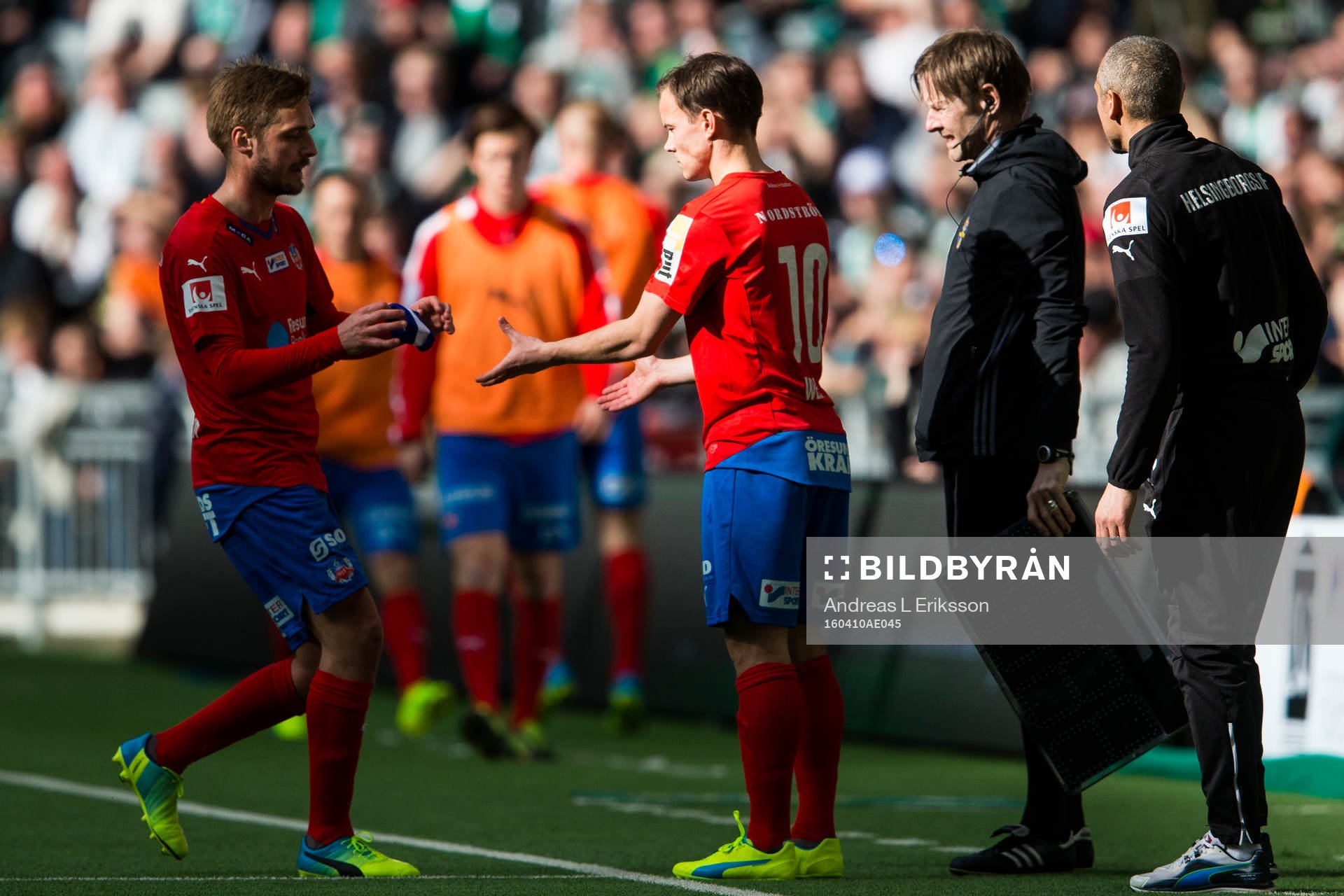 Helsingborgs Johan Mårtensson byter med Helsingborgs Anton