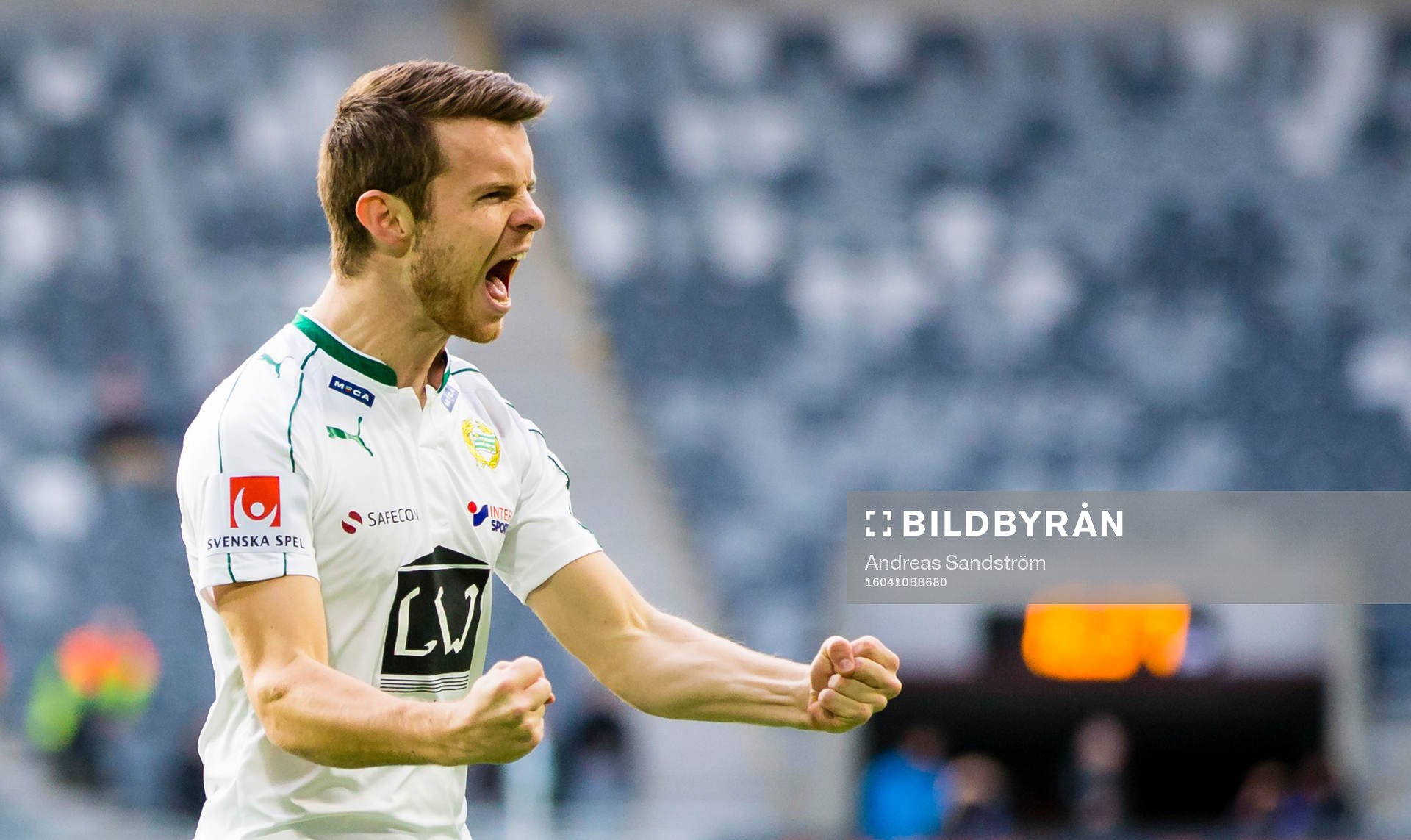 Hammarbys Måns Söderqvist firar 4-1 målet