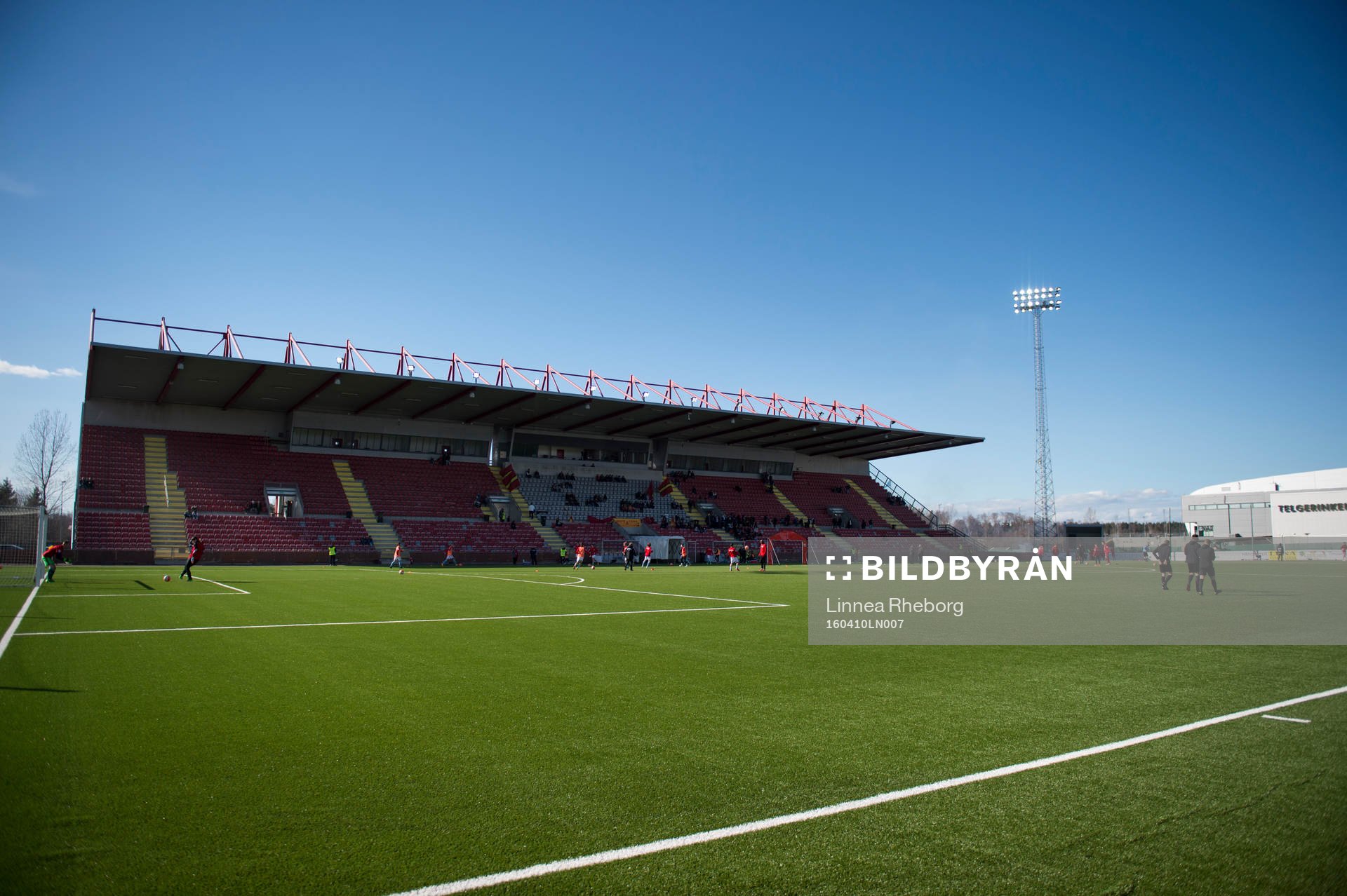 Interiör av Södertälje Fotbollsarena