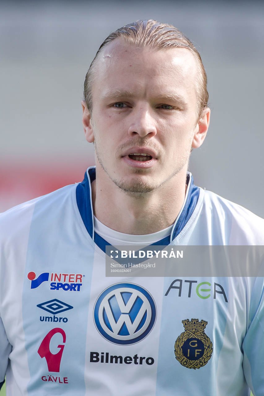 Gefles Jesper Florén före fotbollsmatchen i Allsvenskan