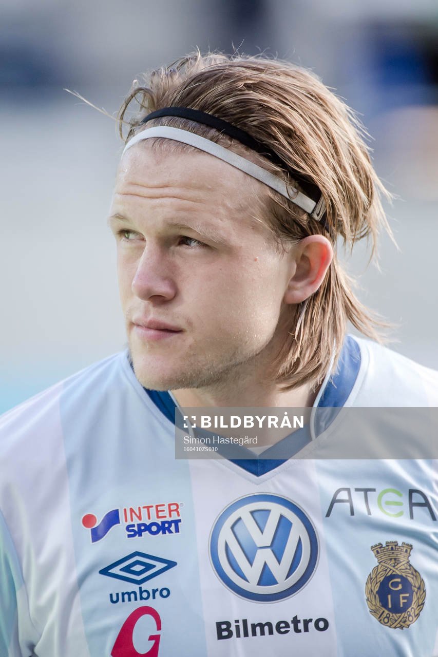Gefles Anders Bååth före fotbollsmatchen i Allsvenskan