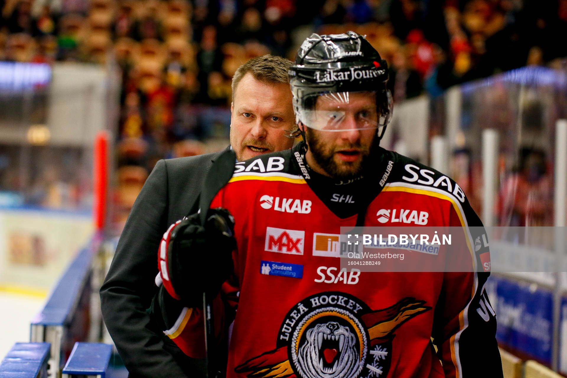 Luleås tränare Joakim Fagervall och Jonathan Granström