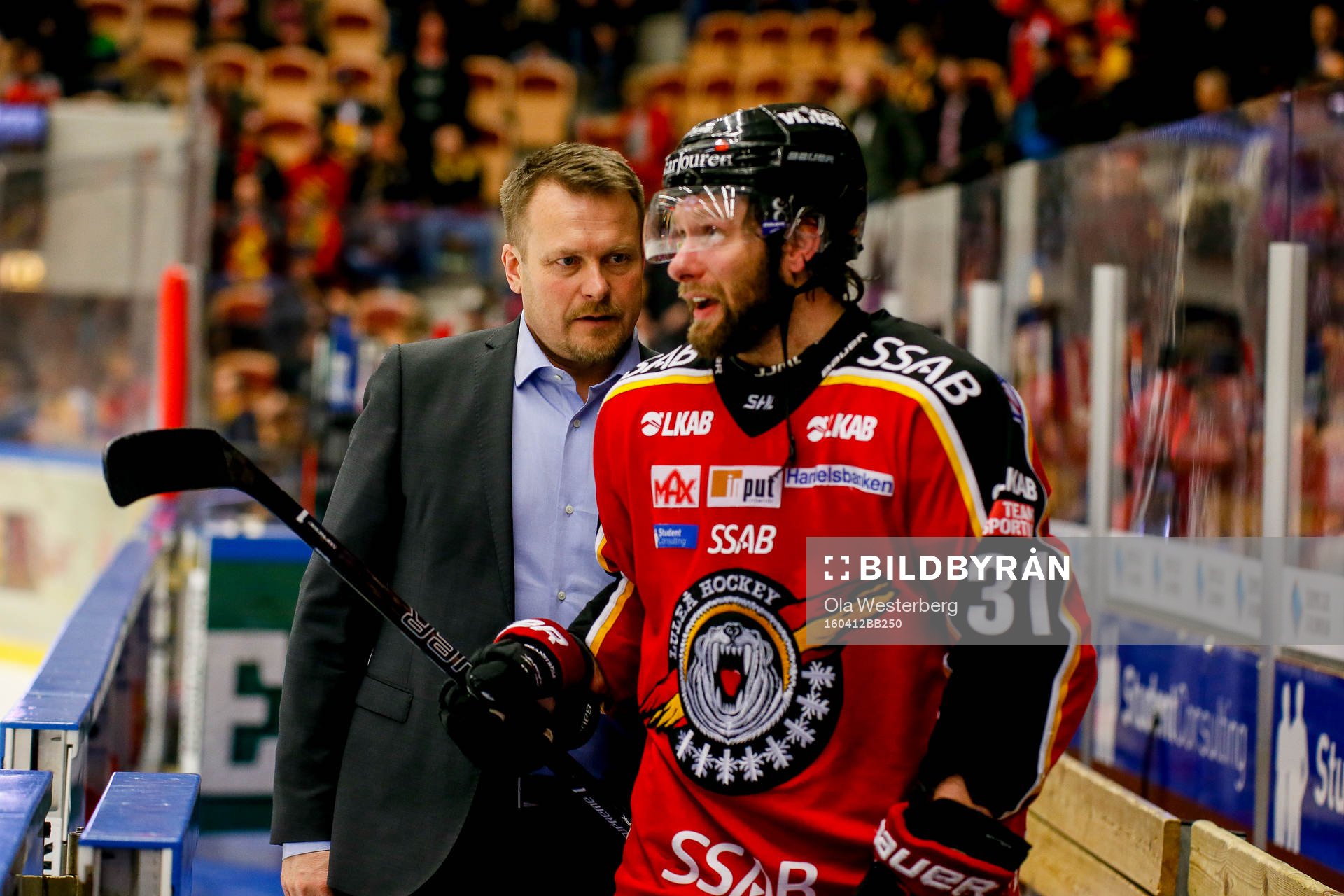 Luleås tränare Joakim Fagervall och Jonathan Granström