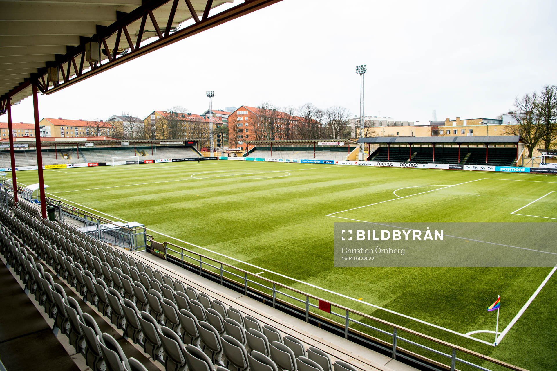 Malmö idrottsplats innan fotbollsmatchen i Damallsvenskan