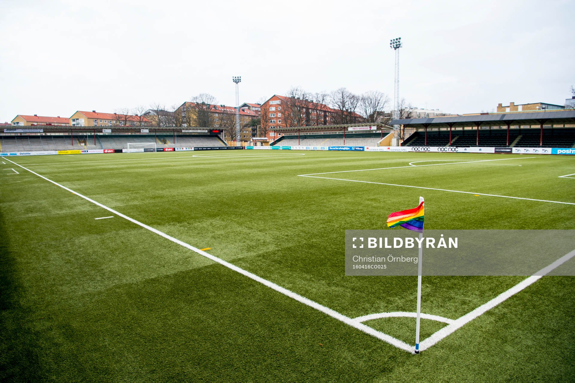 Malmö idrottsplats innan fotbollsmatchen i Damallsvenskan