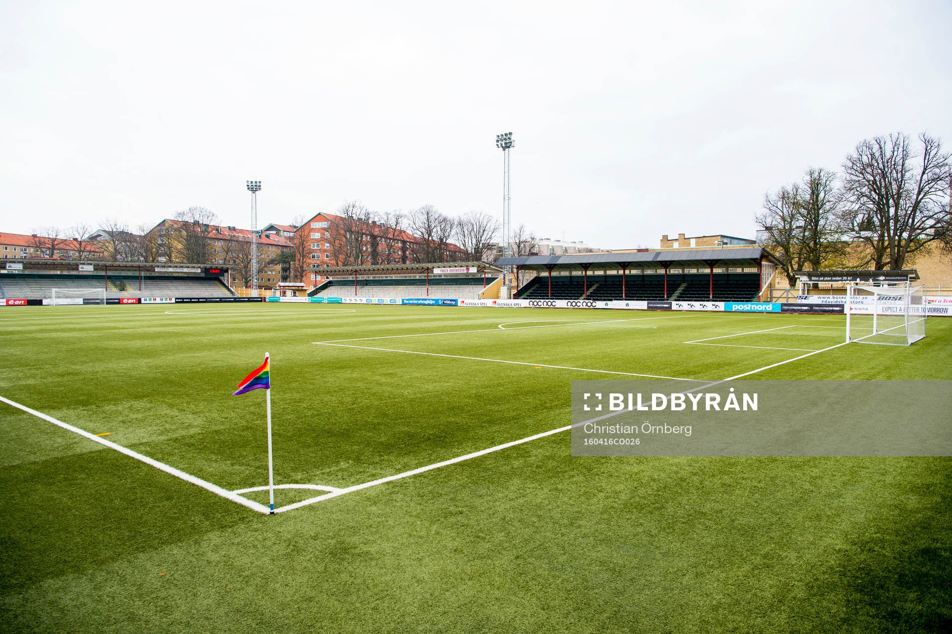 Malmö idrottsplats innan fotbollsmatchen i Damallsvenskan