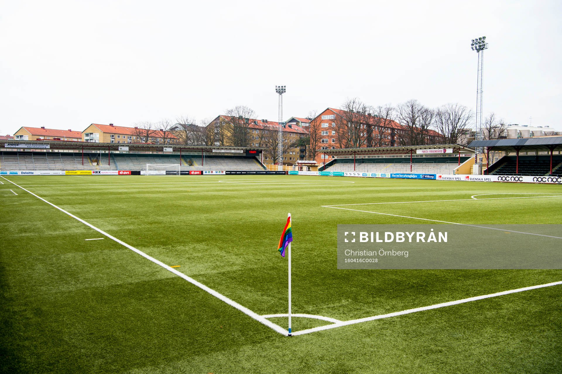 Malmö idrottsplats innan fotbollsmatchen i Damallsvenskan