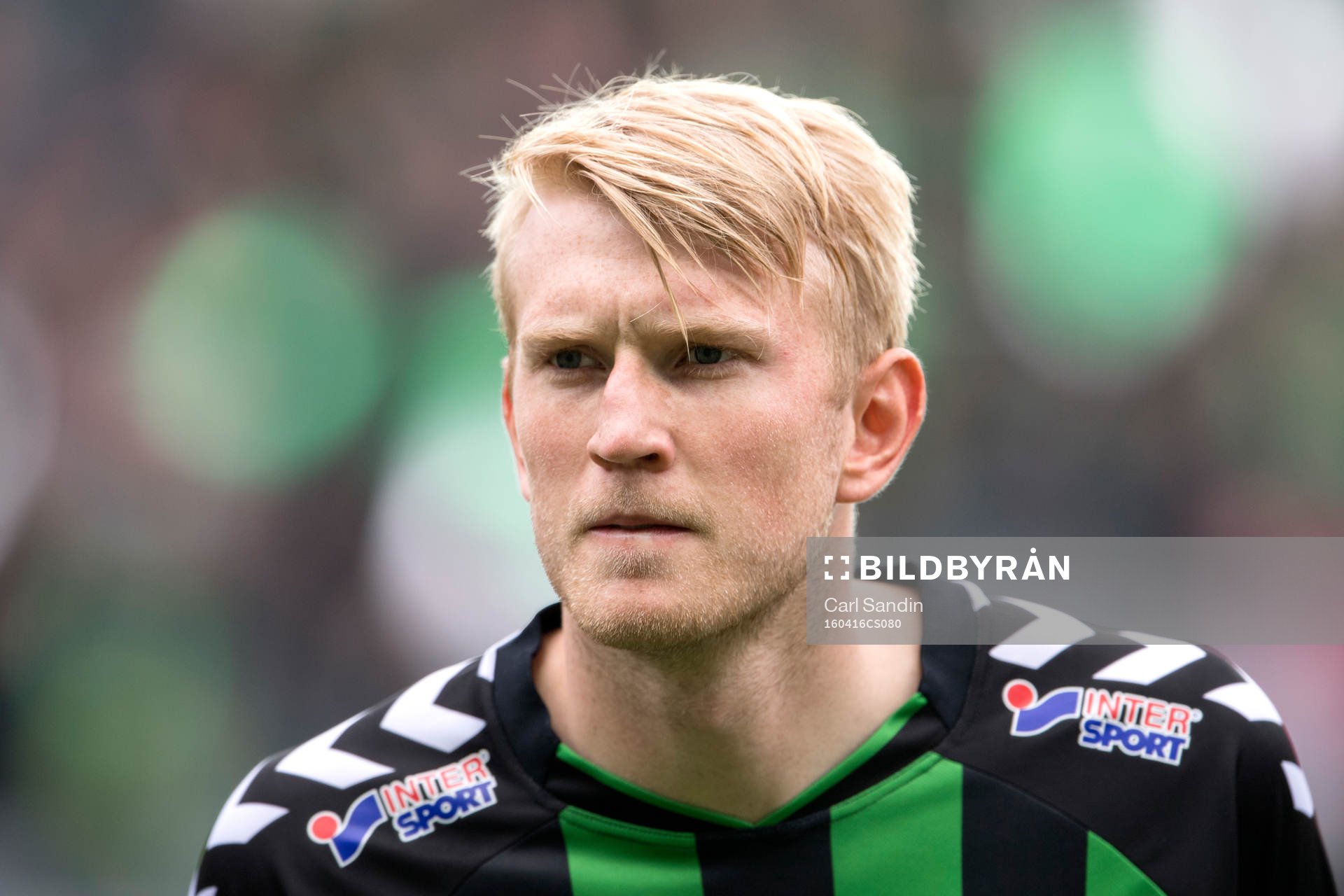 GAIS Carl Nyström vid lineup innan fotbollsmatchen i