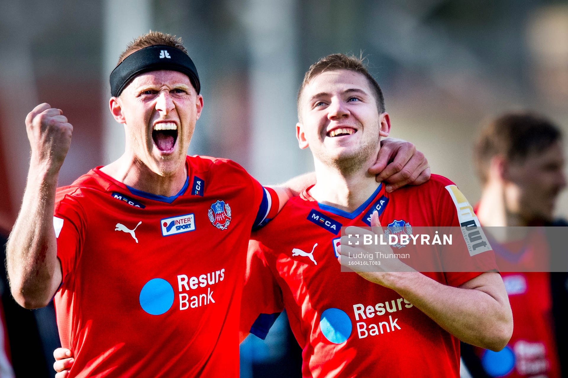 Helsingborgs Peter Larsson och Darijan Bojanić jublar
