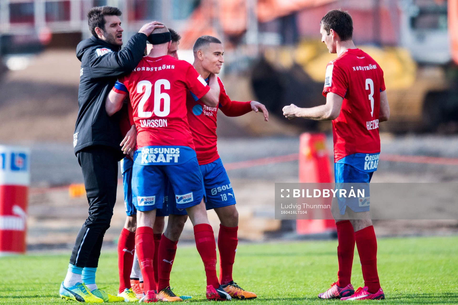 Helsingborgs Peter Larsson, Jordan Larsson och Frederik
