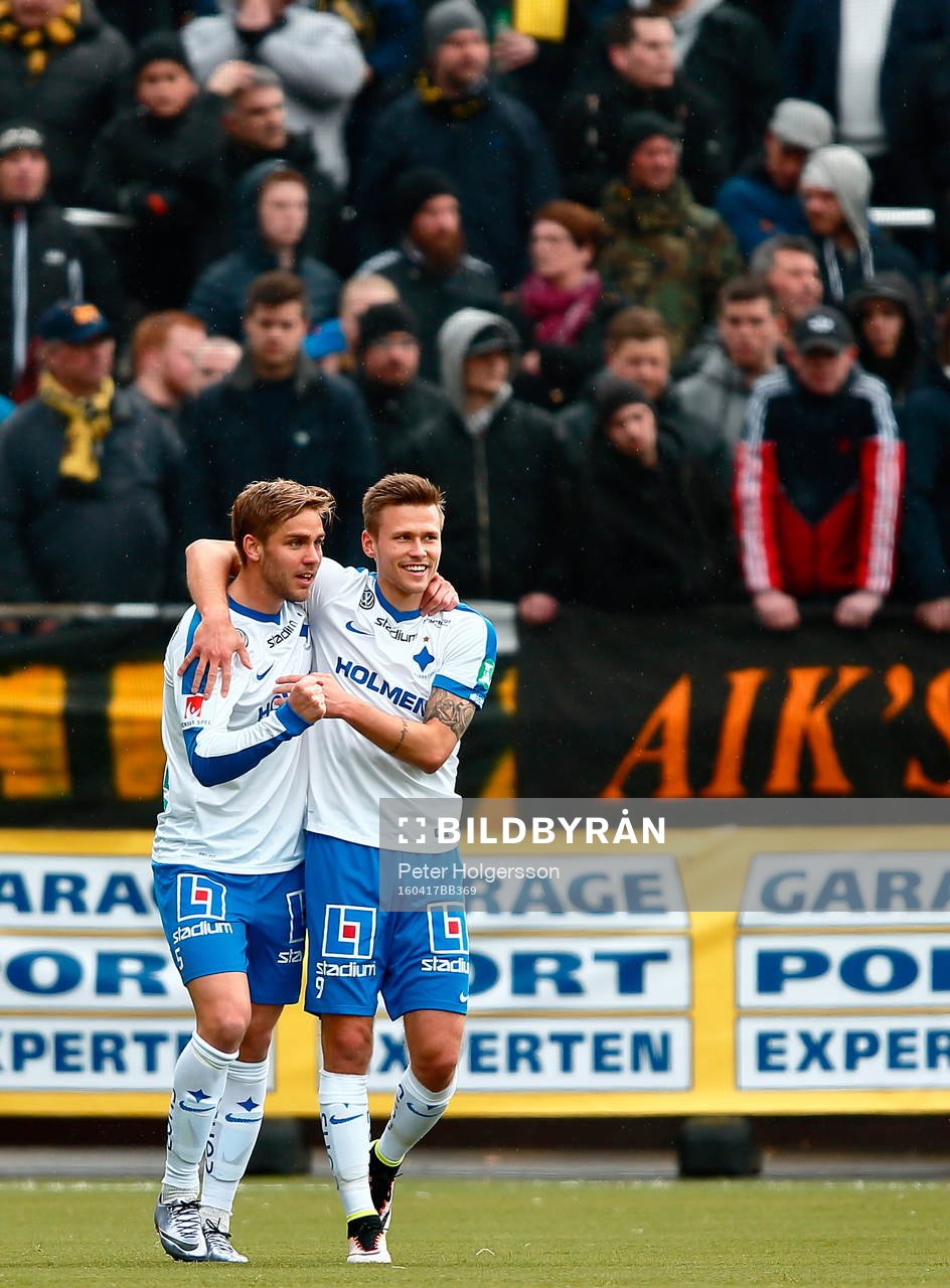 Norrköpings Christoffer Nyman och Arnor Ingvi Traustason