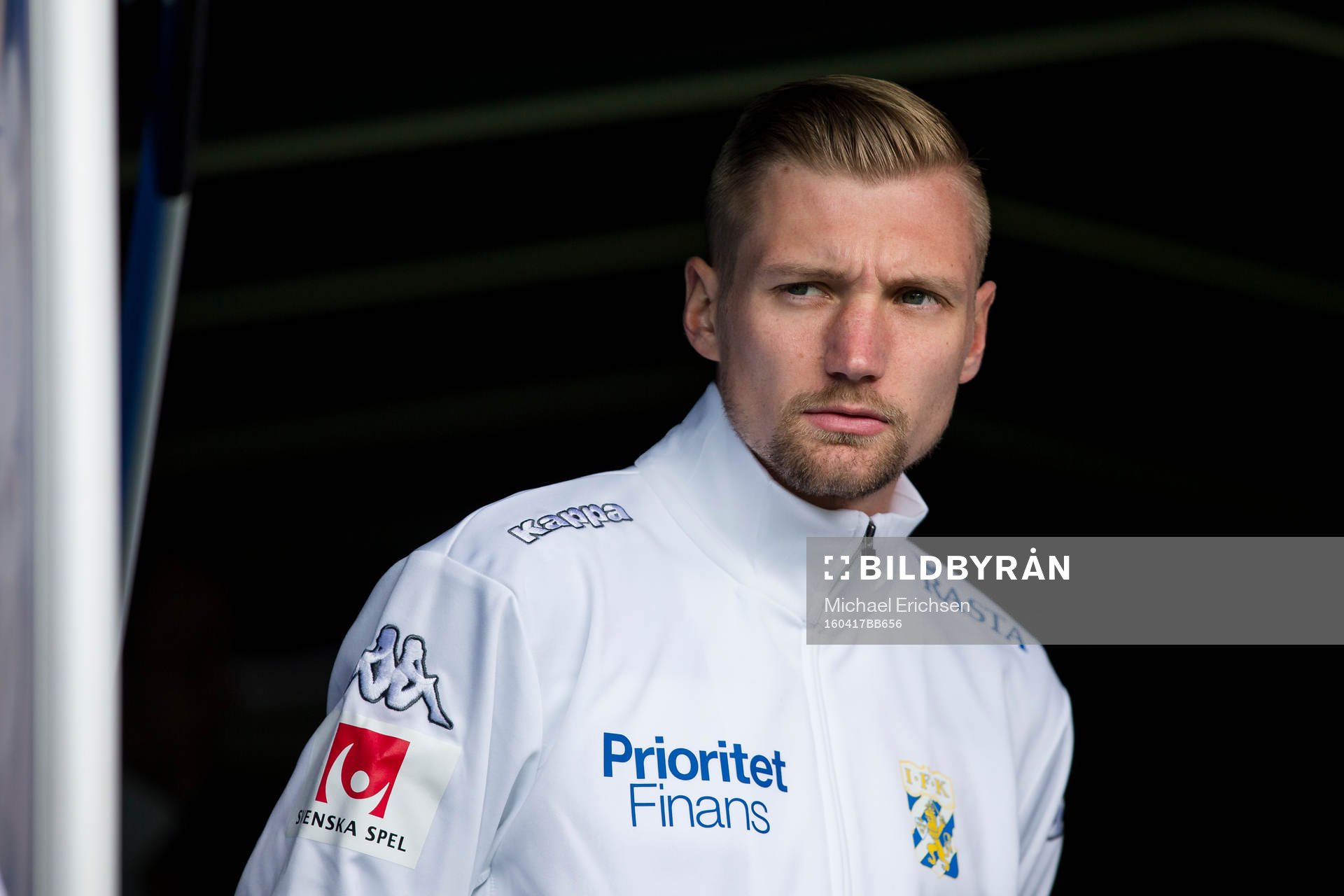 IFK Göteborgs Sebastian Eriksson innan fotbollsmatchen i
